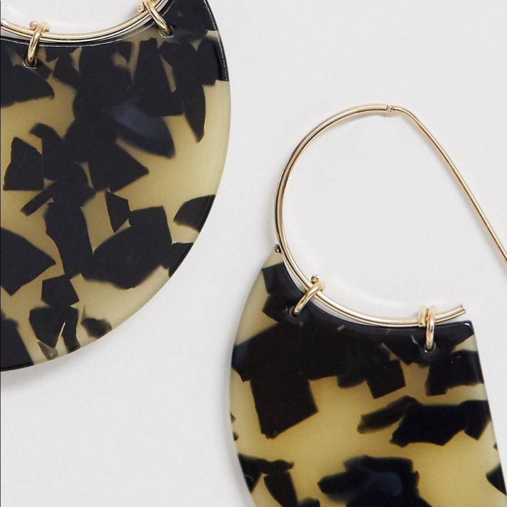 Tortoise Shell Tortoiseshell Earrings Jewelry Gold - image 2